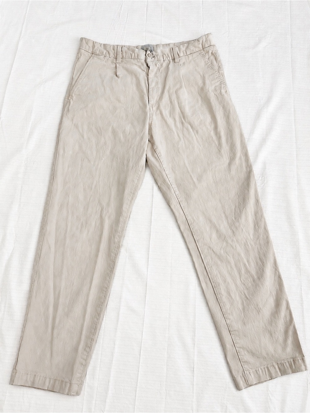 H&M Regular Fit Khaki Chino Pants Men’s Size 33 Beige Casual Cotton Stretch